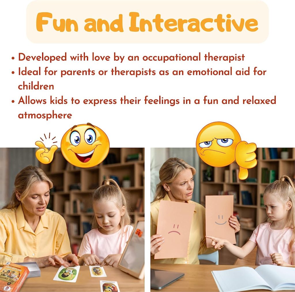 Feelings  Emotions Card Game for Kids - Developed by Occupational Therapist - Improves Emotional Intelligence - Can Be Used as Flashcards - 108 Cards - U.S. Company