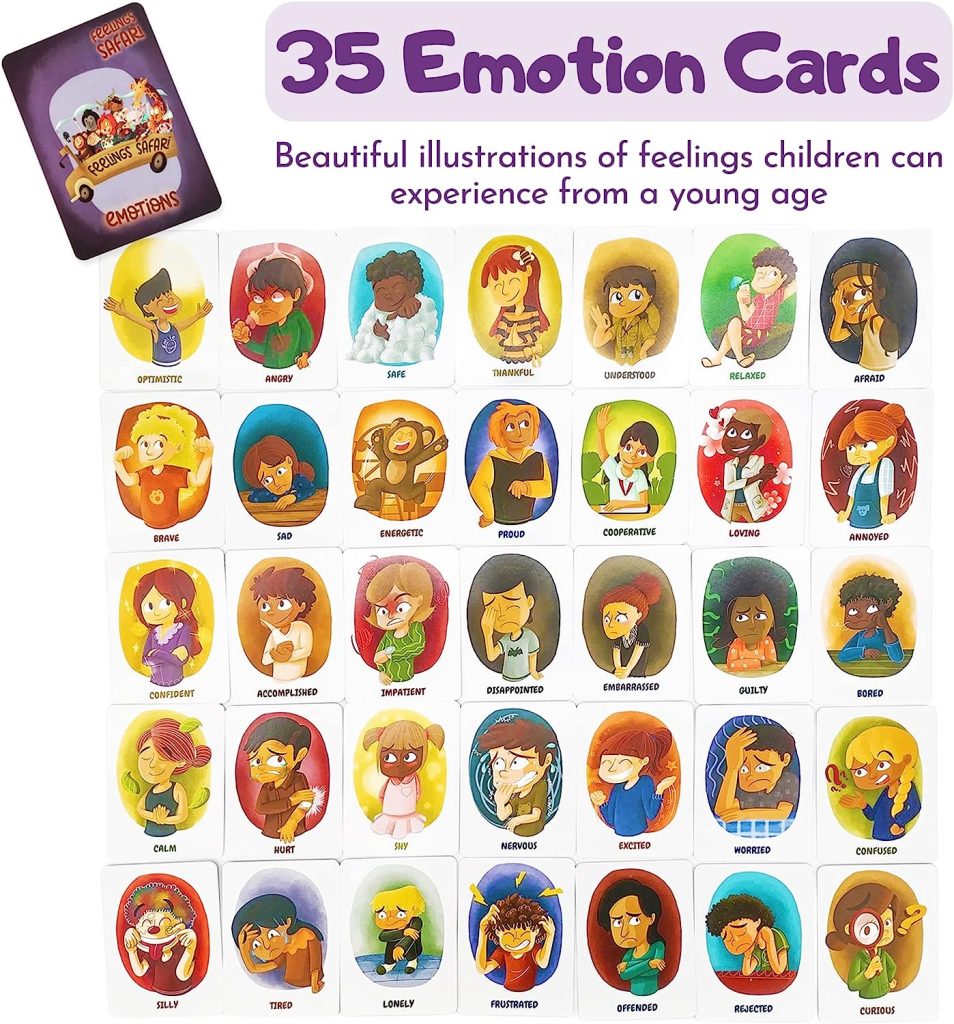 Feelings  Emotions Card Game for Kids - Developed by Occupational Therapist - Improves Emotional Intelligence - Can Be Used as Flashcards - 108 Cards - U.S. Company