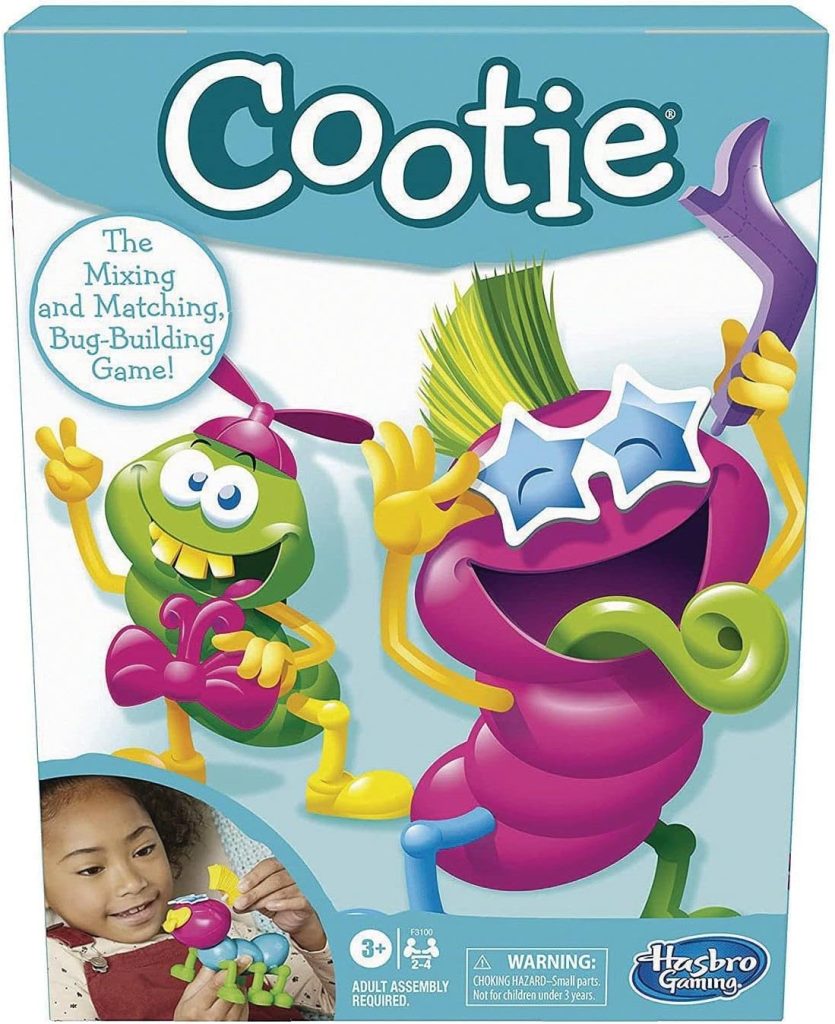 Hasbro Gaming Cootie Mixing and Matching Bug-Building Kids Game, Easy and Fun Games for Kids, Preschool Games for 2-4 Players, Kids Board Games, Ages 3 and Up