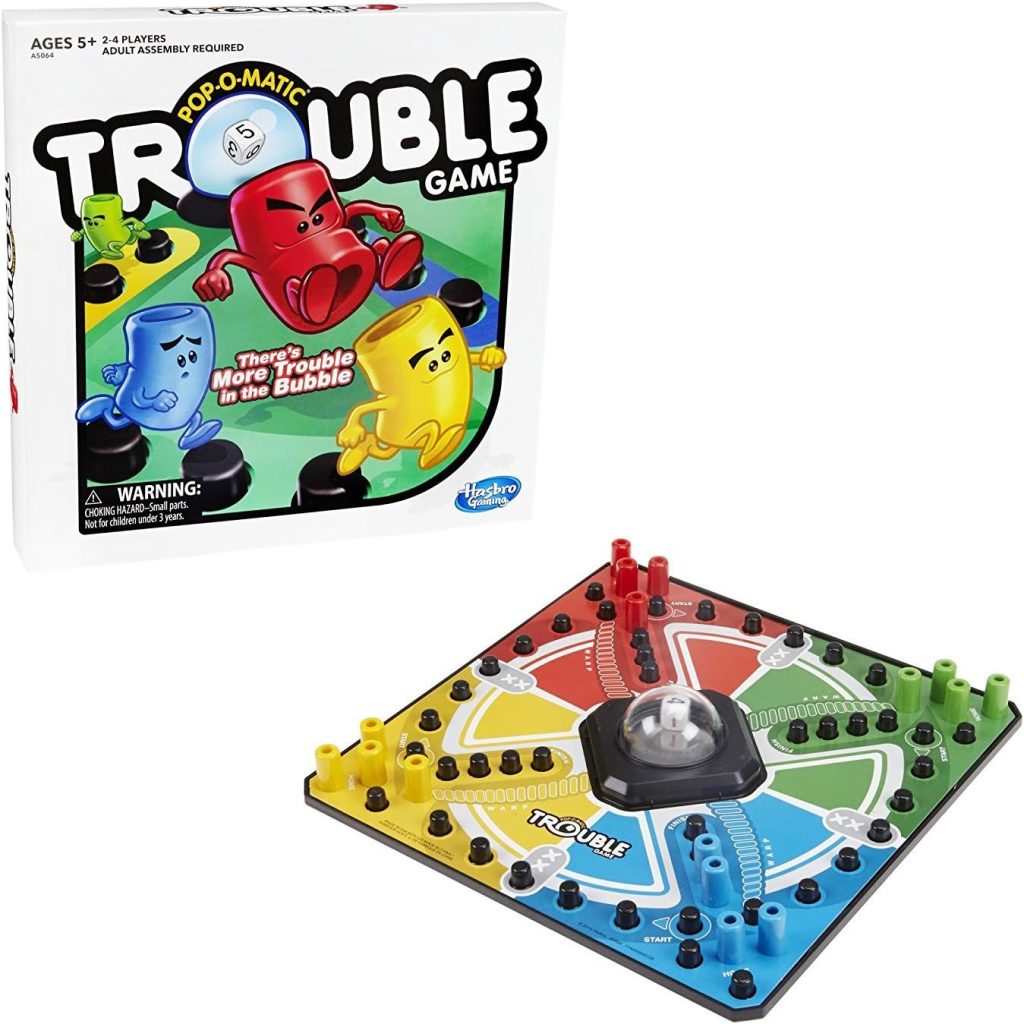 Hasbro Gaming Trouble Board Game for Kids Ages 5 and Up 2-4 Players (Packaging may vary)