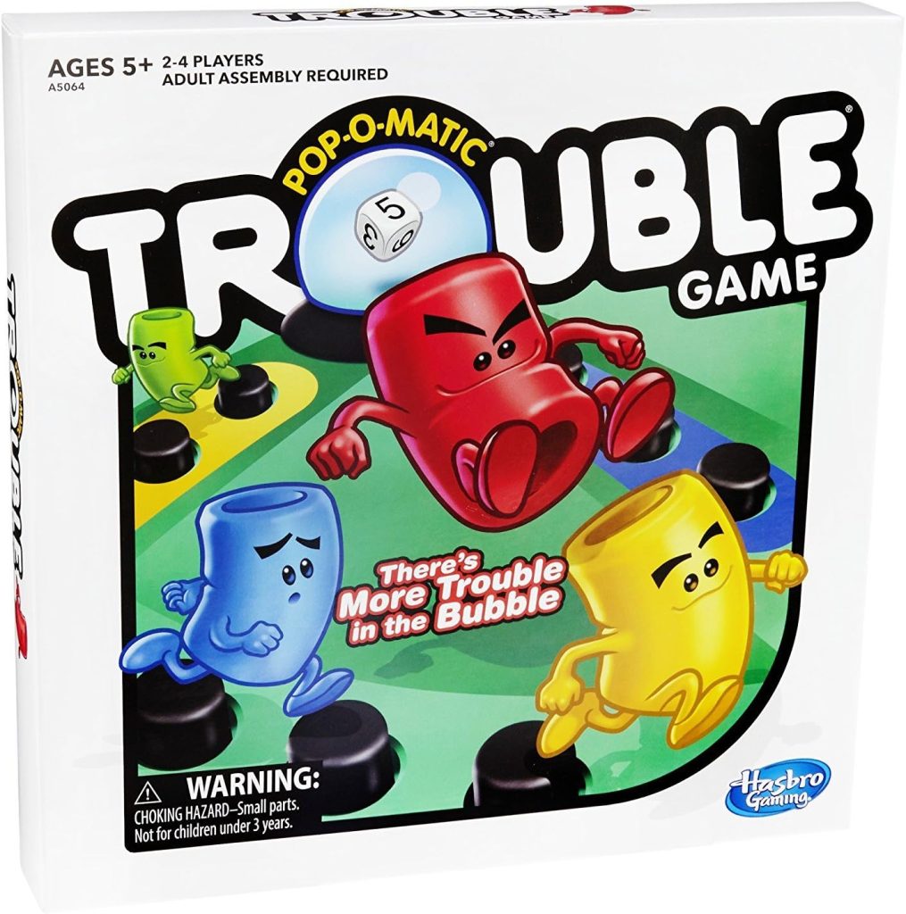 Hasbro Gaming Trouble Board Game for Kids Ages 5 and Up 2-4 Players (Packaging may vary)