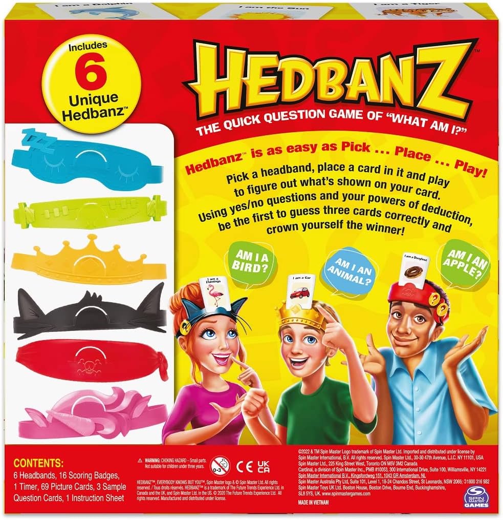 Hedbanz Picture Guessing Board Game New Edition, for Families and Kids Ages 8 and up