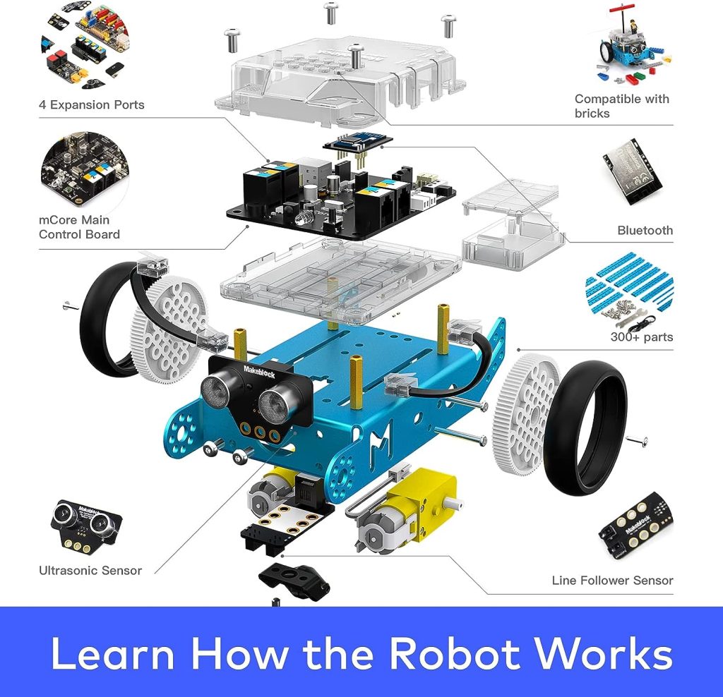 Makeblock mBot Robot Kit, STEM Projects for Kids Ages 8-12 Learn to Code with Scratch Arduino, Robot Kit for Kids, STEM Toys for Kids, Computer Programming for Beginners Gift for Boys and Girls 8+