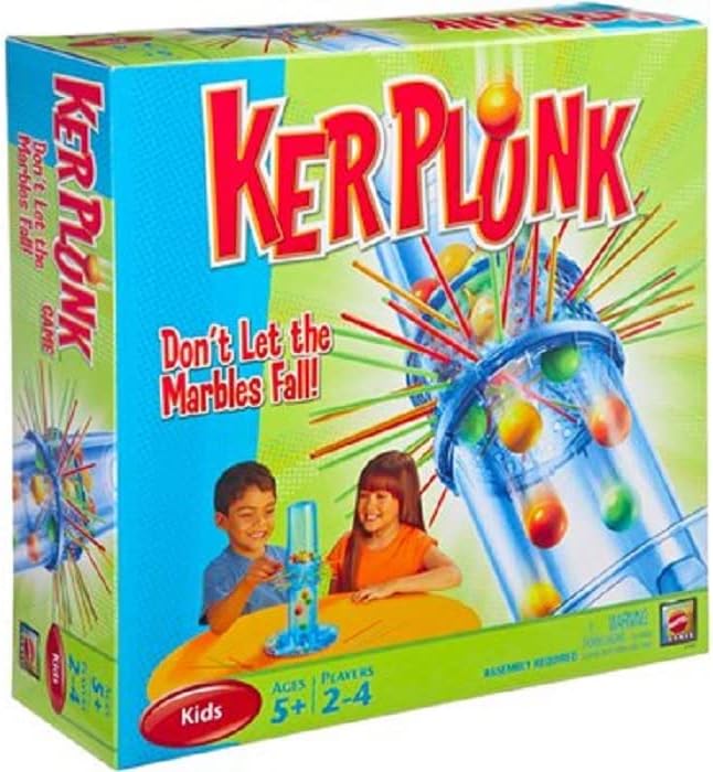 Mattel Games Kerplunk Kids Game, Family Game for Kids  Adults with Simple Rules, DonT Let the Marbles Fall for 2-4 Players