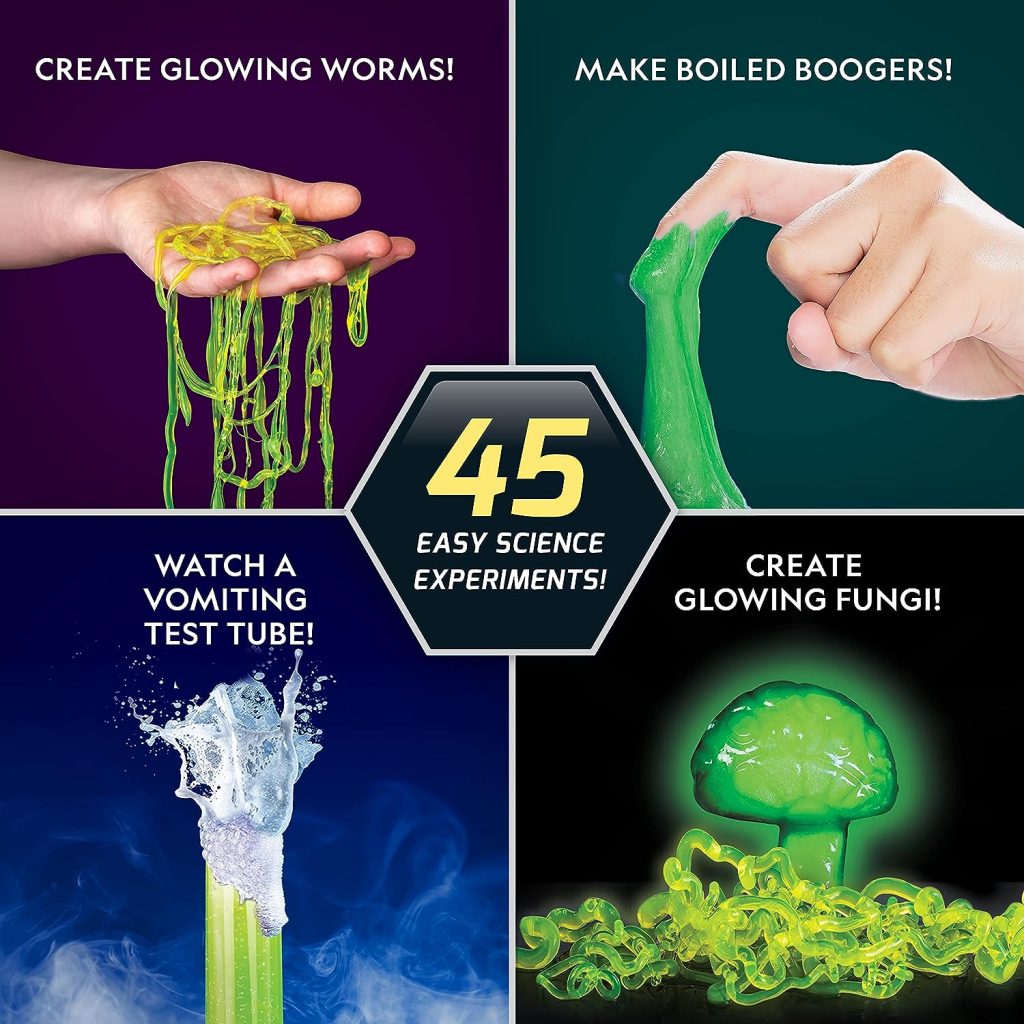 NATIONAL GEOGRAPHIC Gross Science Kit - 45 Gross Science Experiments- Dissect a Brain, Make Glowing Slime Worms, Science Kit for Kids 8-12, STEM Project Gifts for Boys and Girls (Amazon Exclusive)