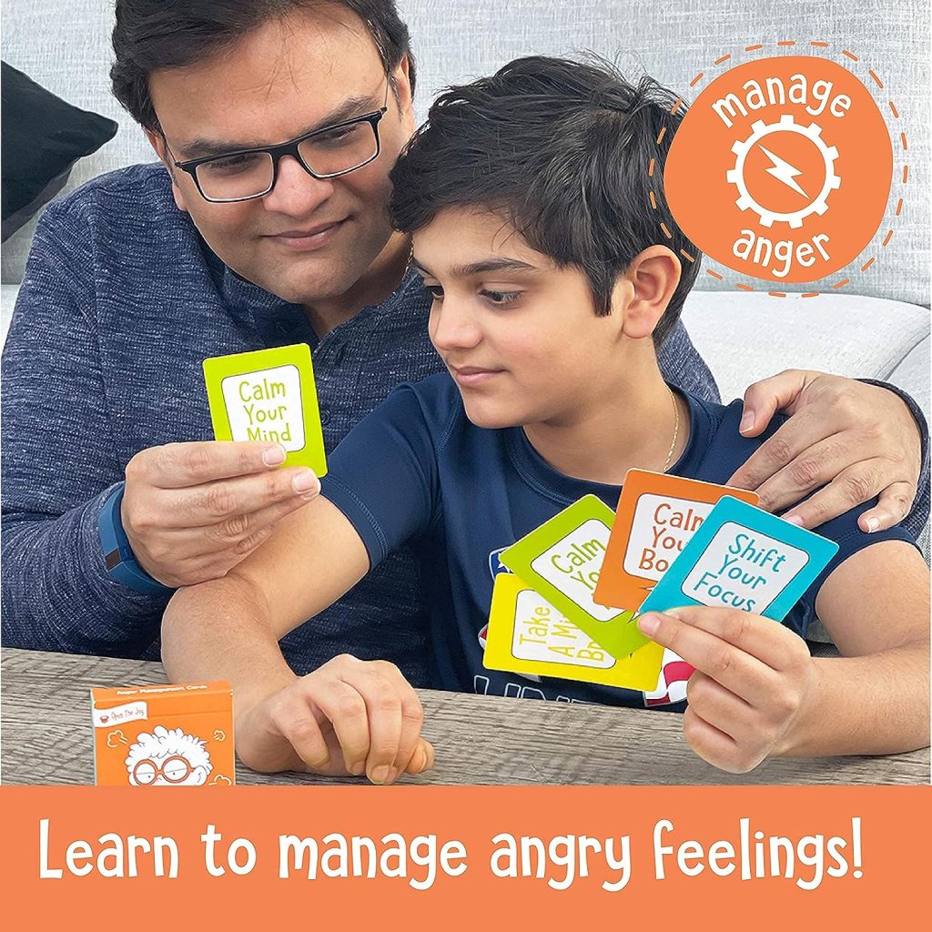 Open The Joy Anger Management Cards for Kids, Anger Control Card Game, 42+ Prompt Cards, Control Feelings and Increase Emotional Intelligence - Ages 4+