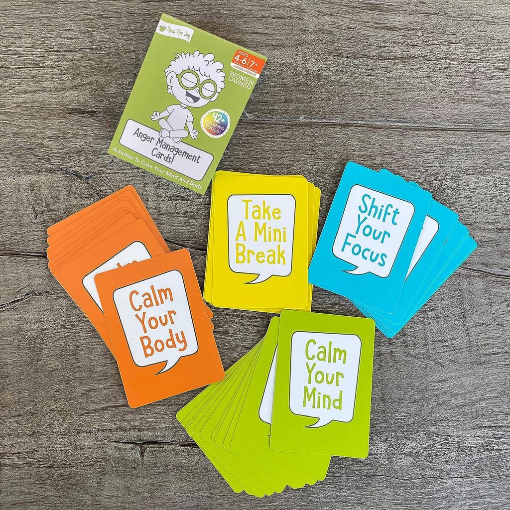 Open The Joy Anger Management Cards for Kids, Anger Control Card Game, 42+ Prompt Cards, Control Feelings and Increase Emotional Intelligence - Ages 4+