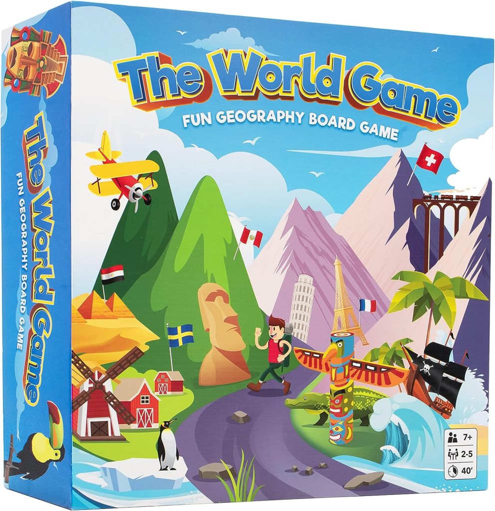 The World Game - Fun Geography Board Game - Educational Game for Kids  Adults - Cool Learning Gift Idea for Teenage Boys  Girls, 2-5 players