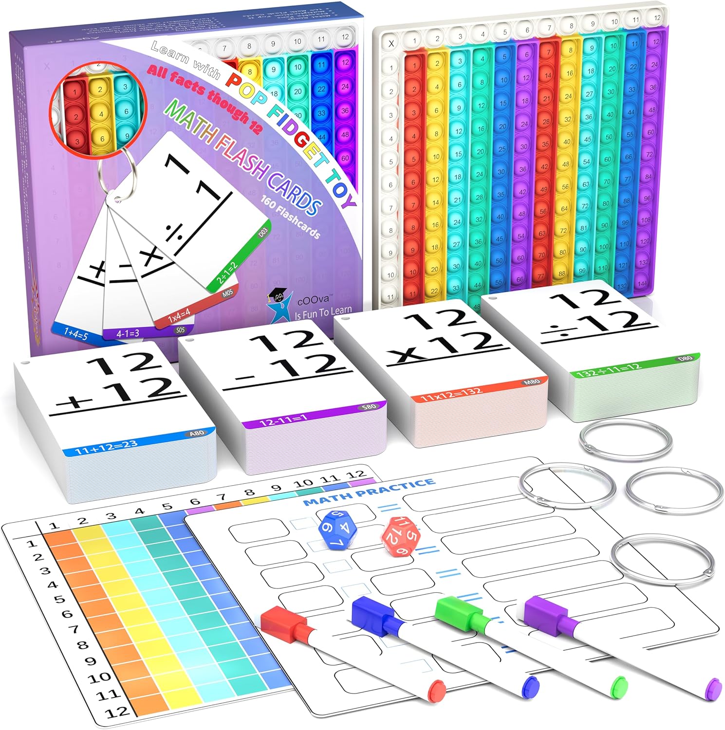 Math Games for Kids - Flash Cards for Kids - Pop it Practice with Addition, Subtraction, Multiplication Division - Ideal for Math Learning and Skill Building. Math Games for Kids - Flash Cards for Kids - Pop it Practice with Addition, Subtraction, Multiplication Division - Ideal for Math Learning and Skill Building.