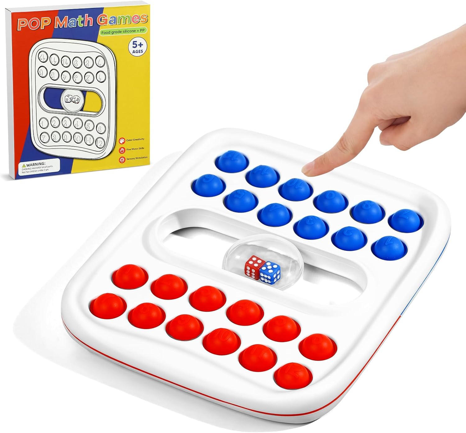 Pop Math Game for Kids - Addition Subtraction Game - Educational Toys Learning Toys for Kids 4 5 6 7, Math Game for Preschool Kindergarten Boys Girls, 2 Player Pop Math Game for Kids - Addition Subtraction Game - Educational Toys Learning Toys for Kids 4 5 6 7, Math Game for Preschool Kindergarten Boys Girls, 2 Player
